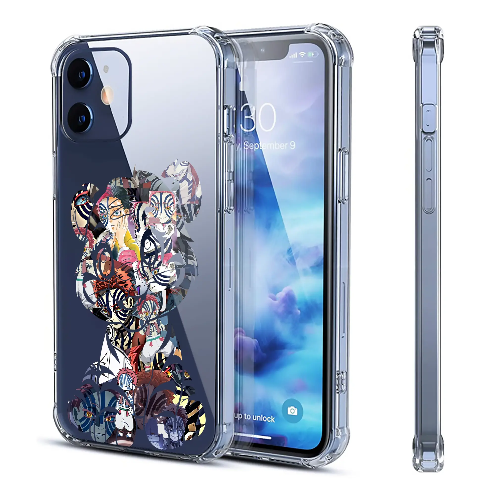 鬼滅の刃 グッズ,猗窩座 - IPhone 12シリーズ対応 ・ 透明スマホケース ・ クリアソフトケース ・ TPU素材 ・ 耐衝撃 ・ 高密着 ・ 防汚 防指紋 ・ 簡単着脱